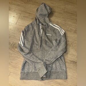 Adidas Heather Gray Full-Zip Hoodie
